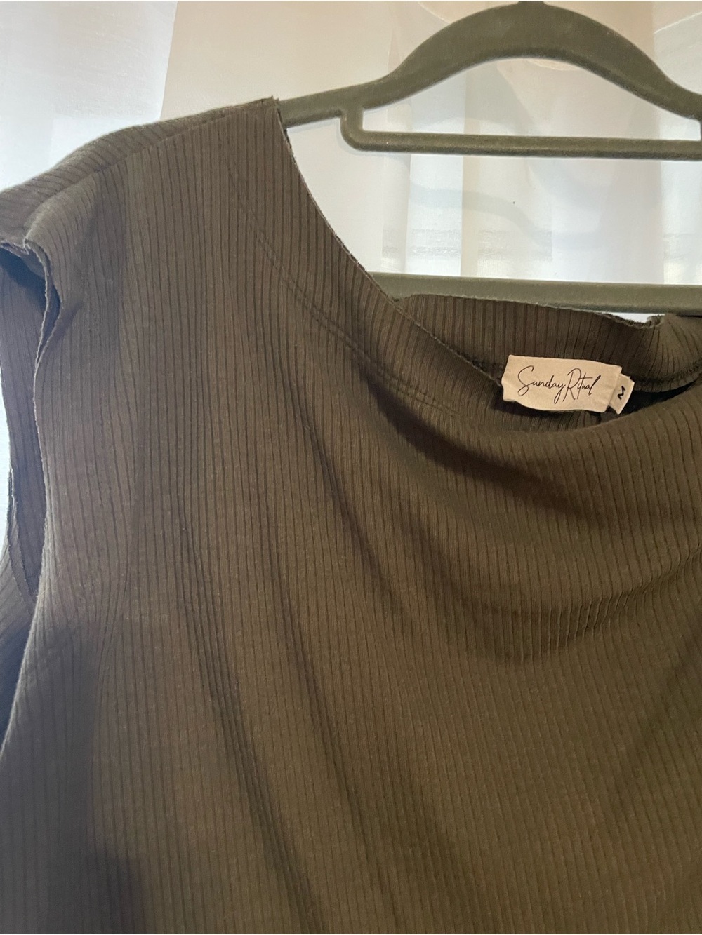 Sunday Ritual - Drop Shoulder Top - Olive - Picture 2 of 3